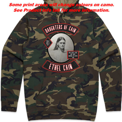 Ethel Cain Biker Logo - AS COLOUR Camo Stencil Hoodie  Thumbnail